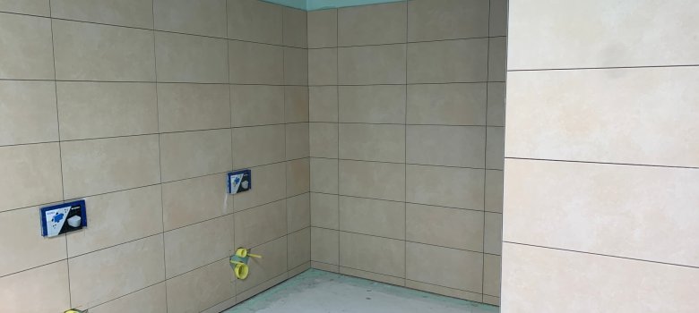 Die Toilettenräume wurden gefließt